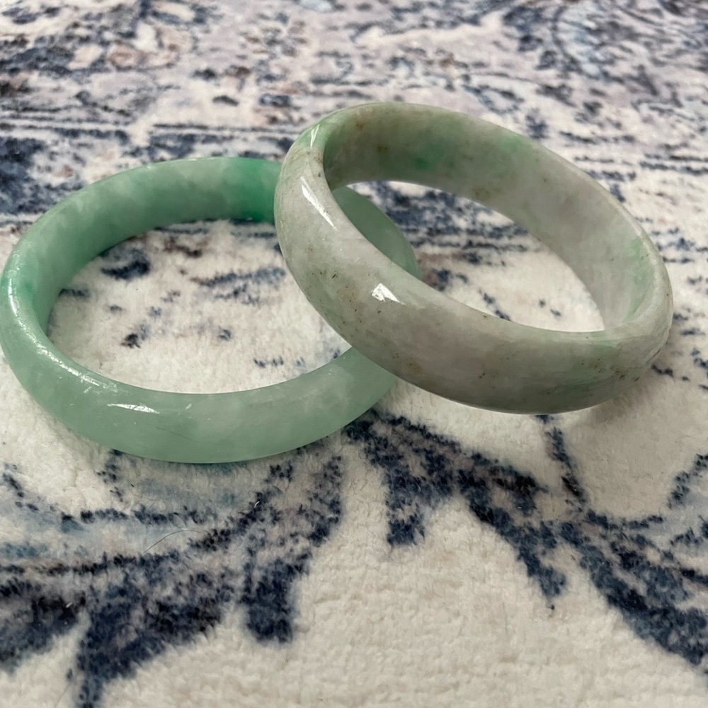 Green Authentic Jade Bangle Bracelets - image 3